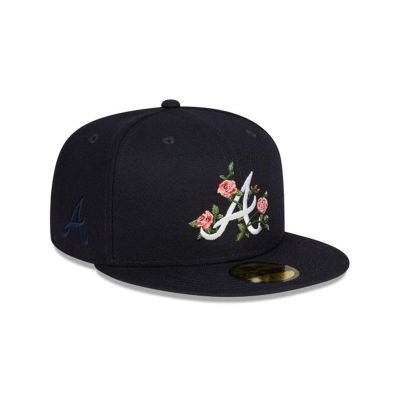 Blue Atlanta Braves Hat - New Era MLB Bloom 59FIFTY Fitted Caps USA9051346